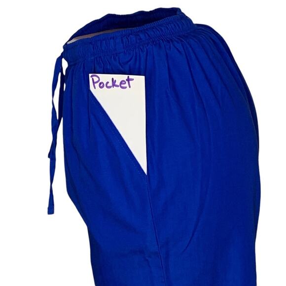 Pandamed Scrub NWOT Pants Royal Blue Multiple Pockets Elastic Waistband Size S - Picture 7 of 8